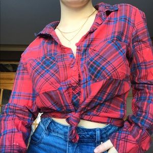 💕2 for 10$💕Blue and red flannel top